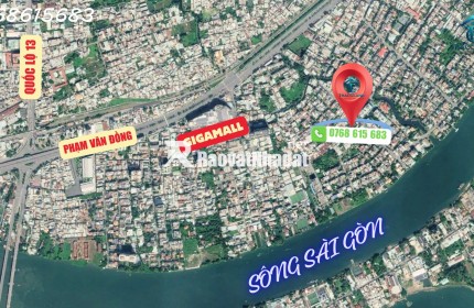 Bán biệt thự ven sông kề Gigamall Phạm Văn Đồng, Thủ Đức: 129m2, 3 tầng, 6PN, 16.5 tỷ - Sổ hồng, giá tốt, ở ngay!